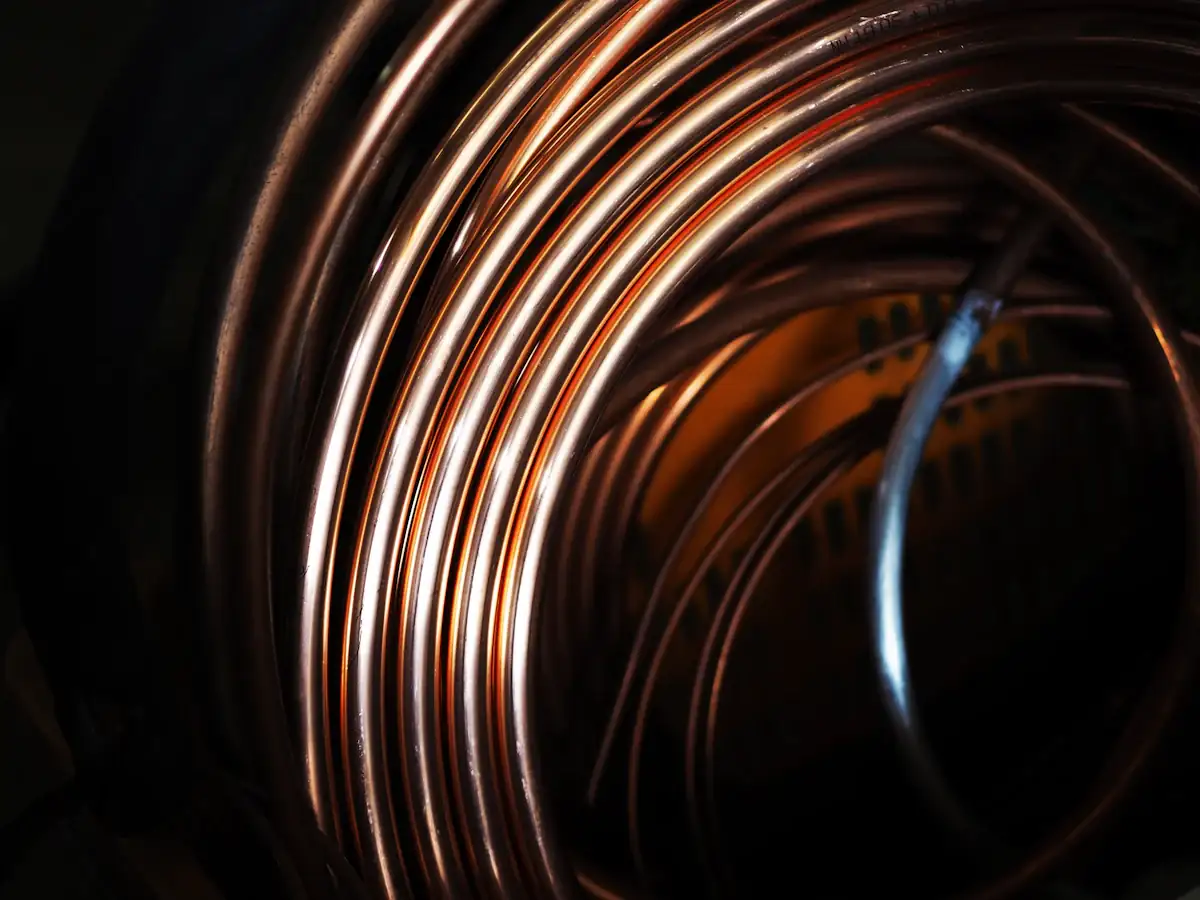 Tube de cuivre enroulé